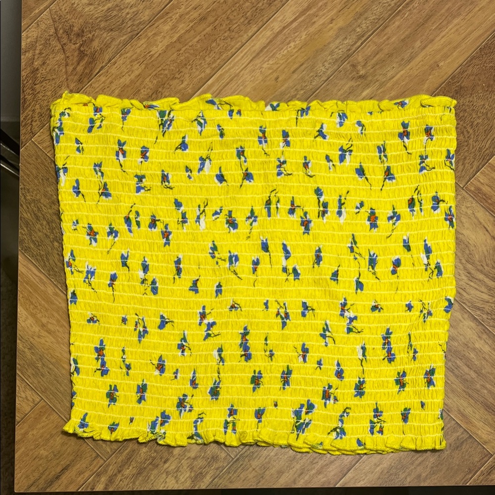 O'Neill Yellow Floral Smocked Top